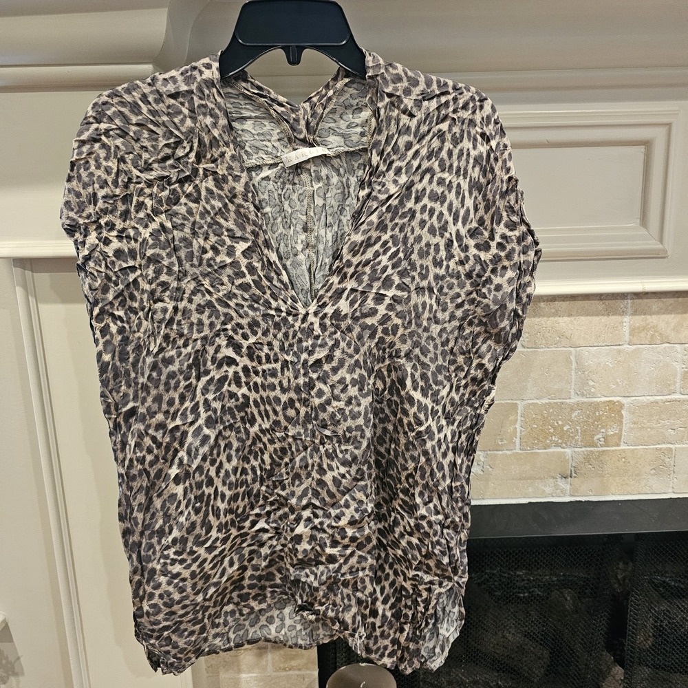 Karlie Viscose M Leopard Print Crinkle Top